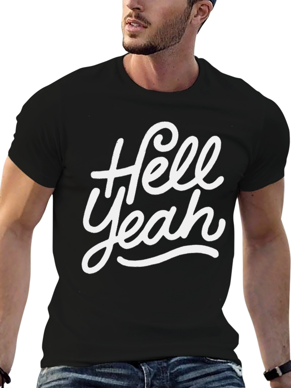 Hell Yeah Graphic Tee - Black Casual T-Shirt
