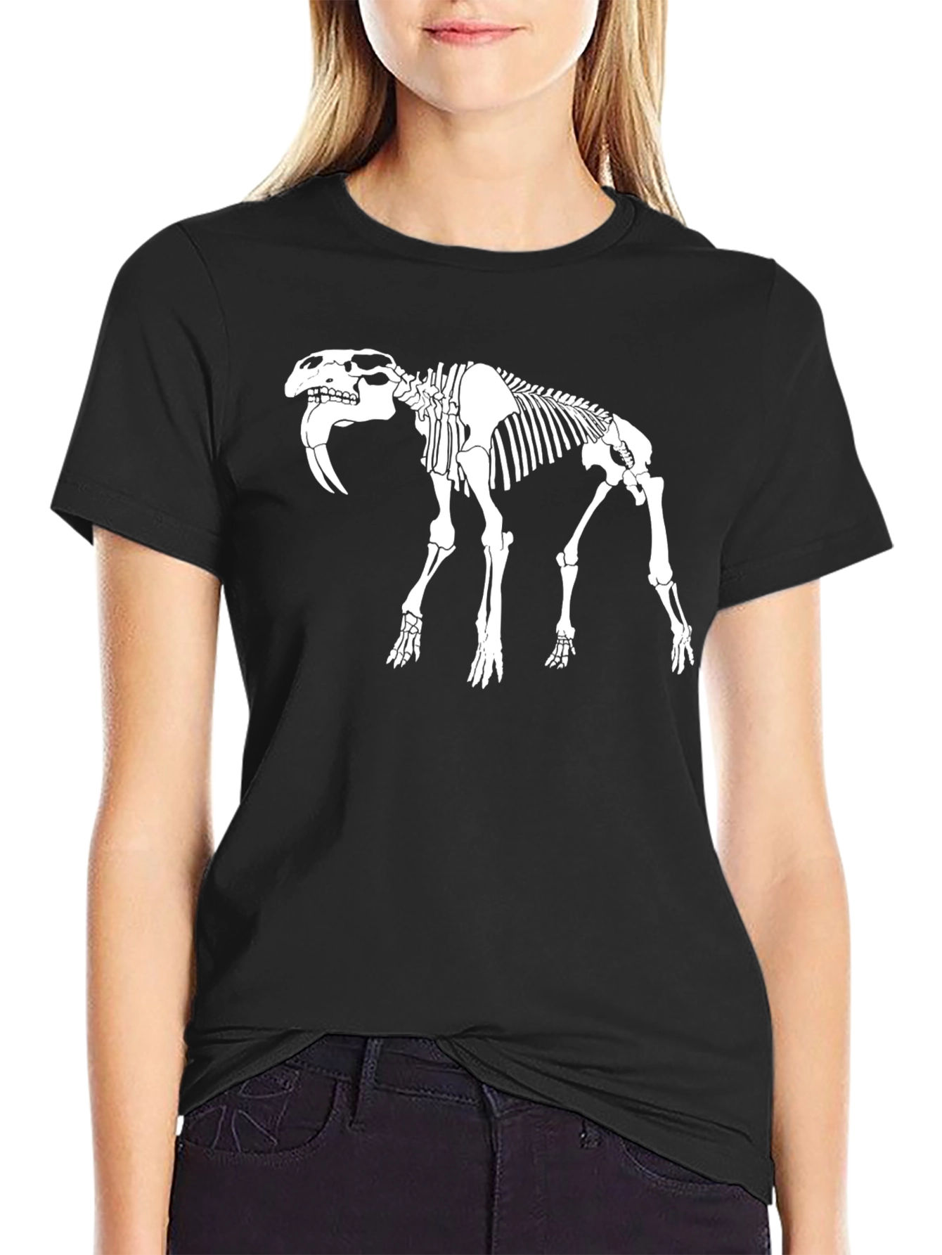 Skeleton Saber-Toothed Tiger Graphic Tee
