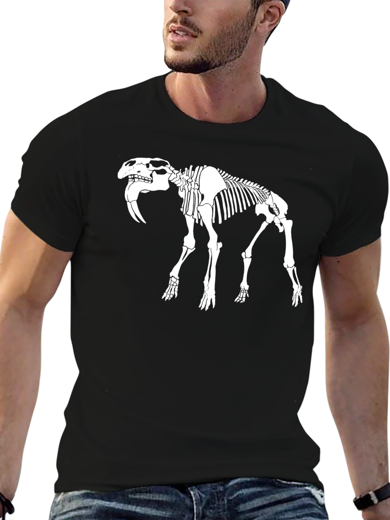 Skeleton Saber-Toothed Tiger Graphic Tee
