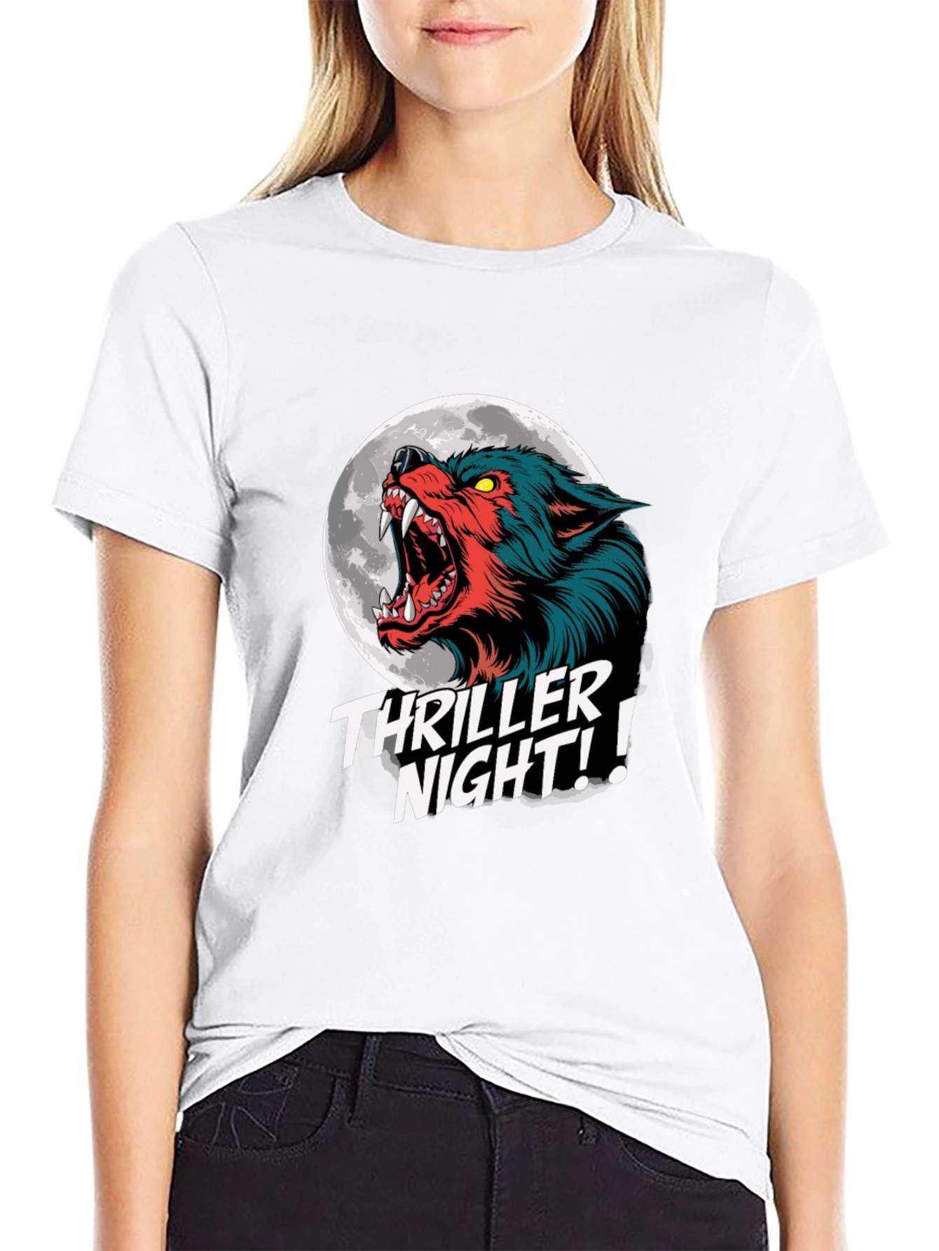 Thriller Night Wolf Graphic T-Shirt