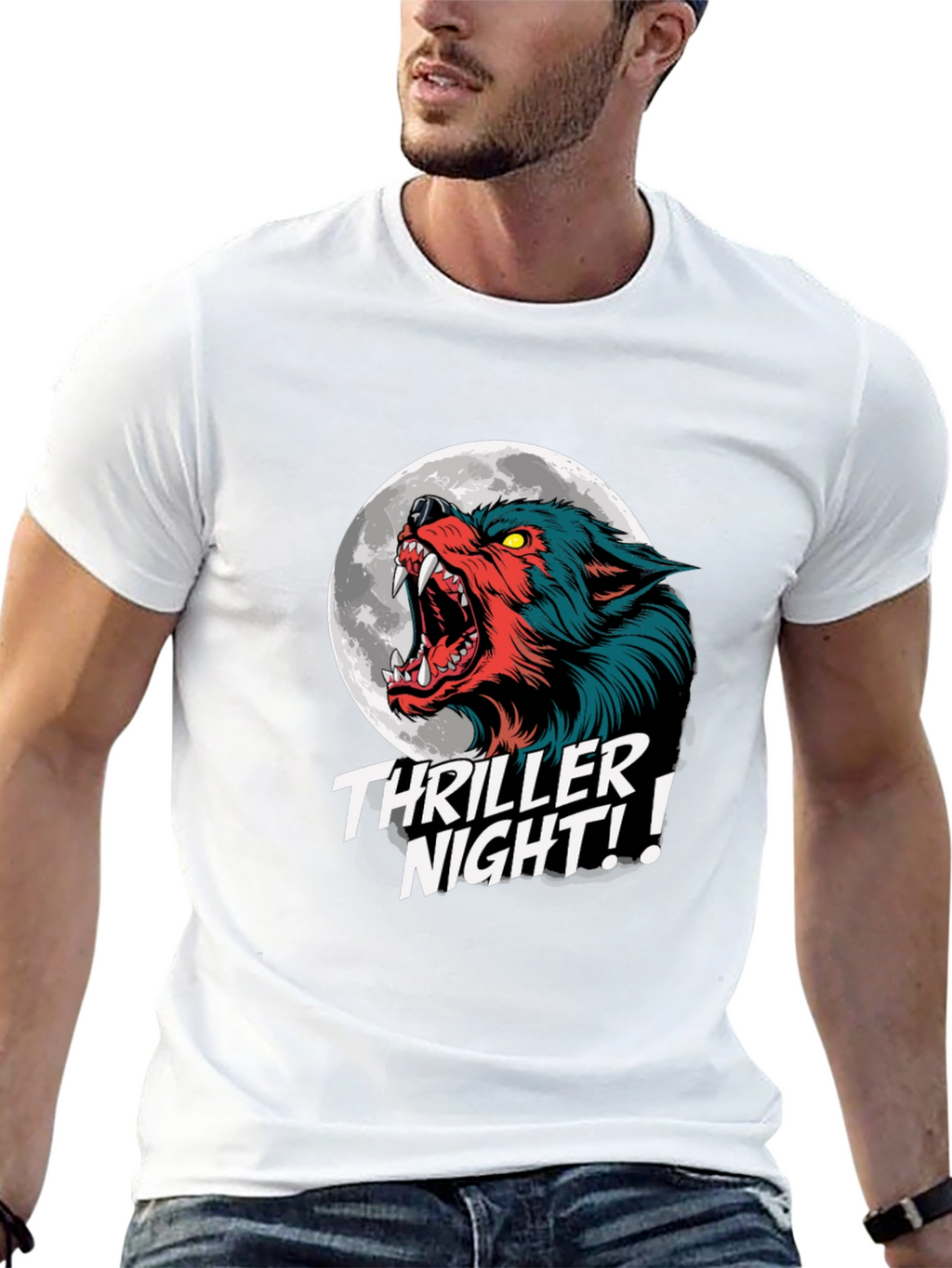 Thriller Night Wolf Graphic T-Shirt