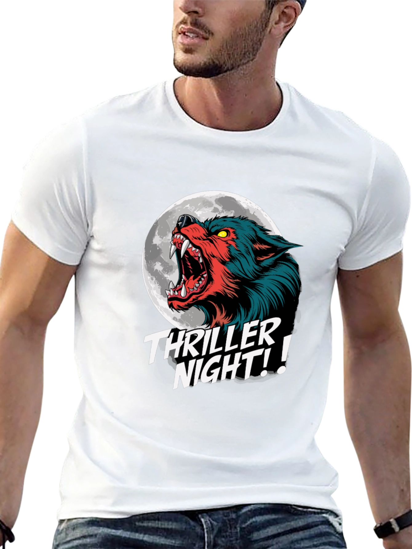 Thriller Night Wolf Graphic T-Shirt
