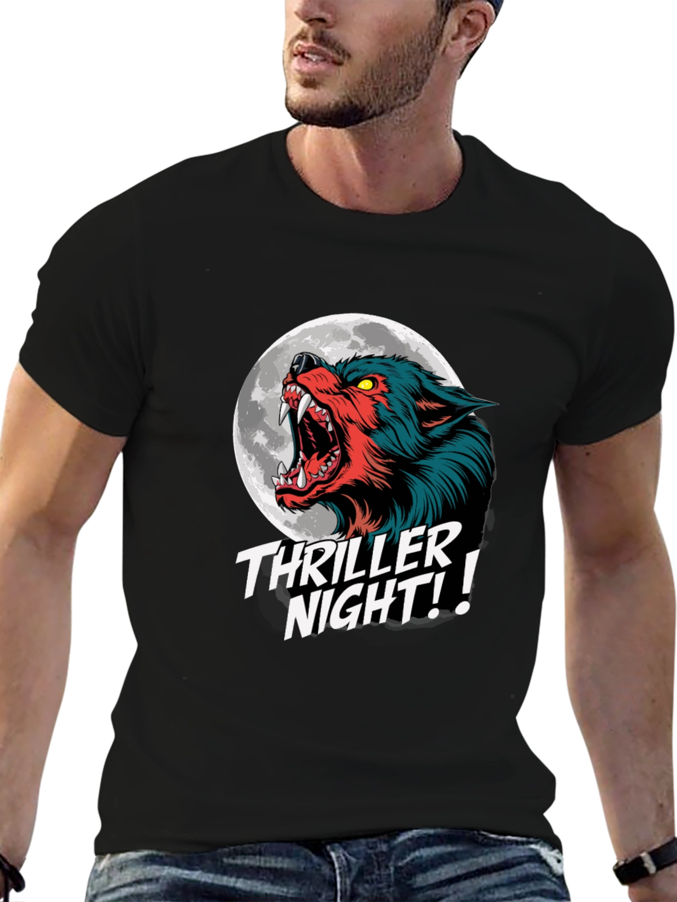 Thriller Night Wolf Graphic T-Shirt
