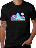 Holographic Mountain Graphic Tee - Black