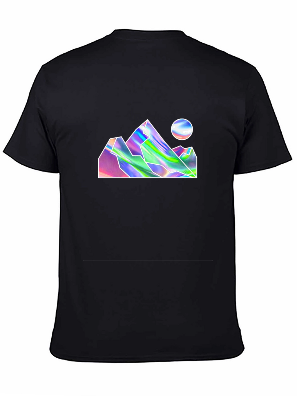Holographic Mountain Graphic Tee - Black