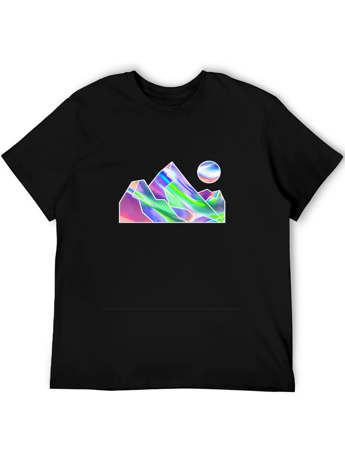 Holographic Mountain Graphic Tee - Black