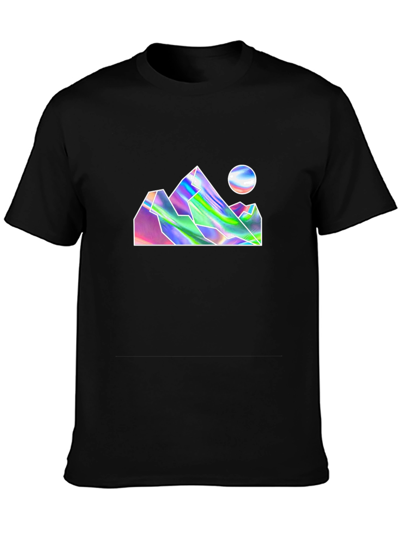 Holographic Mountain Graphic Tee - Black