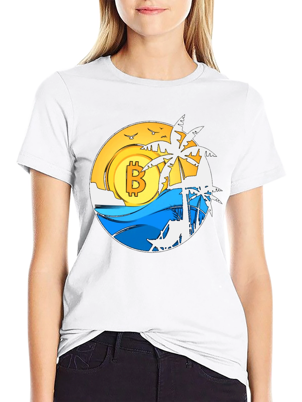 Bitcoin Beach T-Shirt - Crypto Paradise Tee