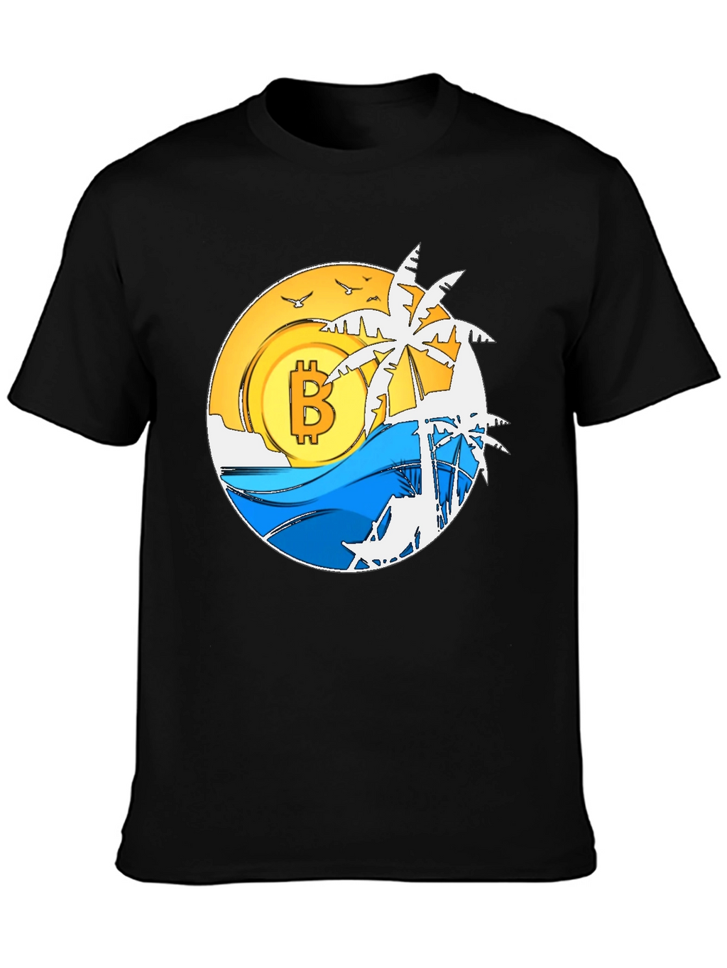 Bitcoin Beach T-Shirt - Crypto Paradise Tee