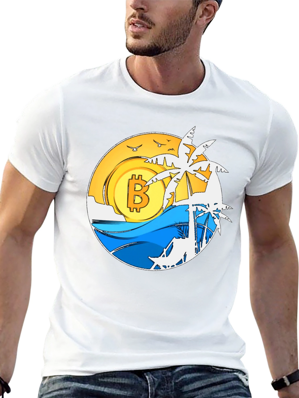 Bitcoin Beach T-Shirt - Crypto Paradise Tee