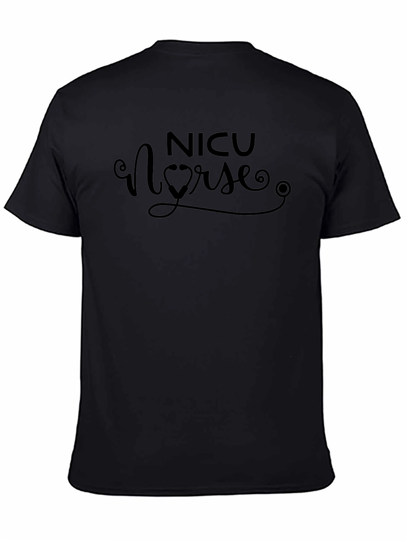 NICU Nurse Graphic Tee - Black Cotton T-Shirt