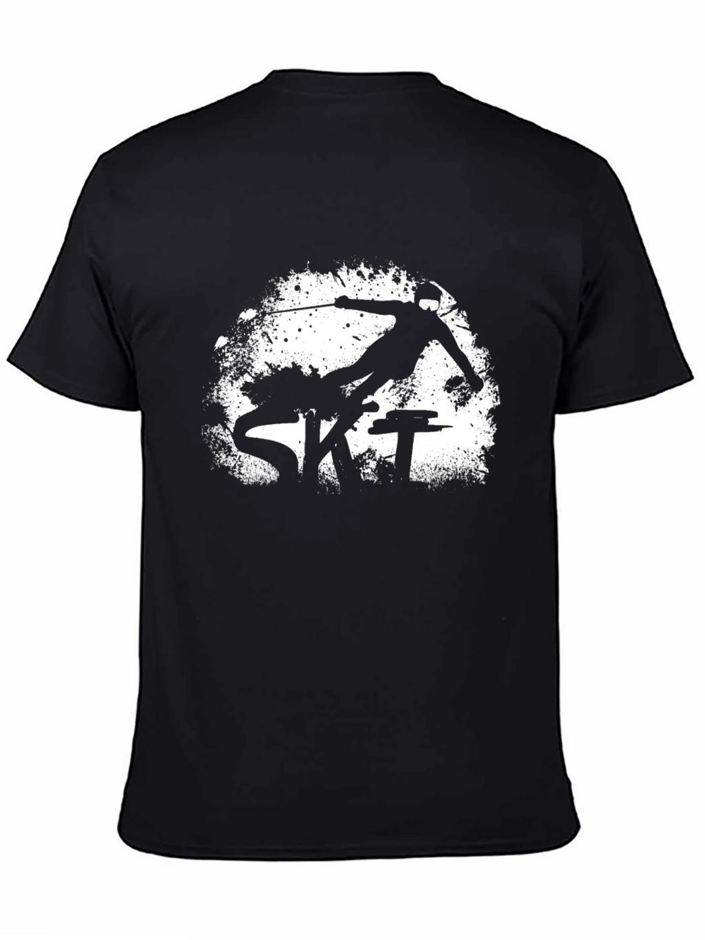 Mens Black Ski Graphic Tee Shirt