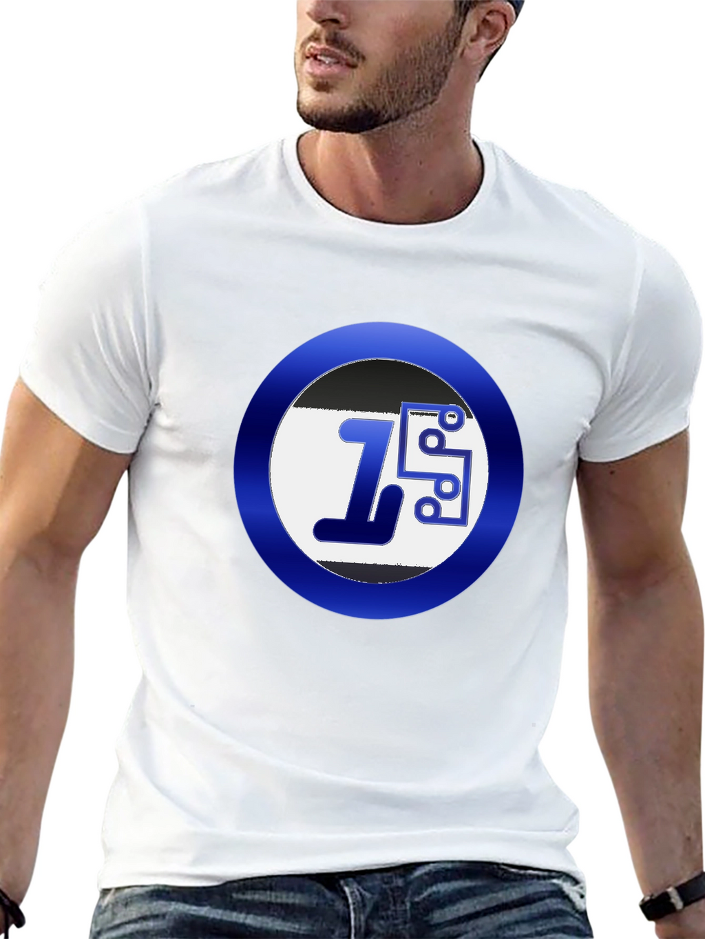 Black Tee with Circuit Design