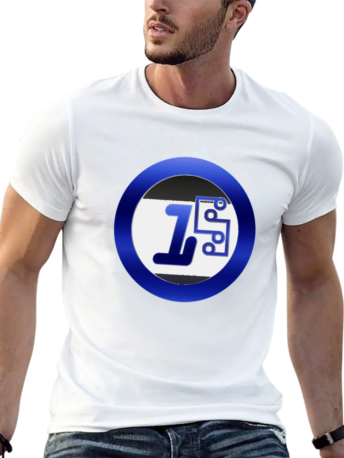 Black Tee with Circuit Design