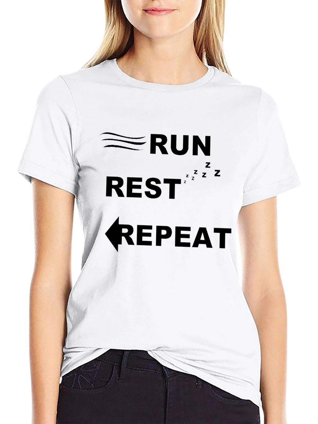 Run Rest Repeat Black Graphic Tee