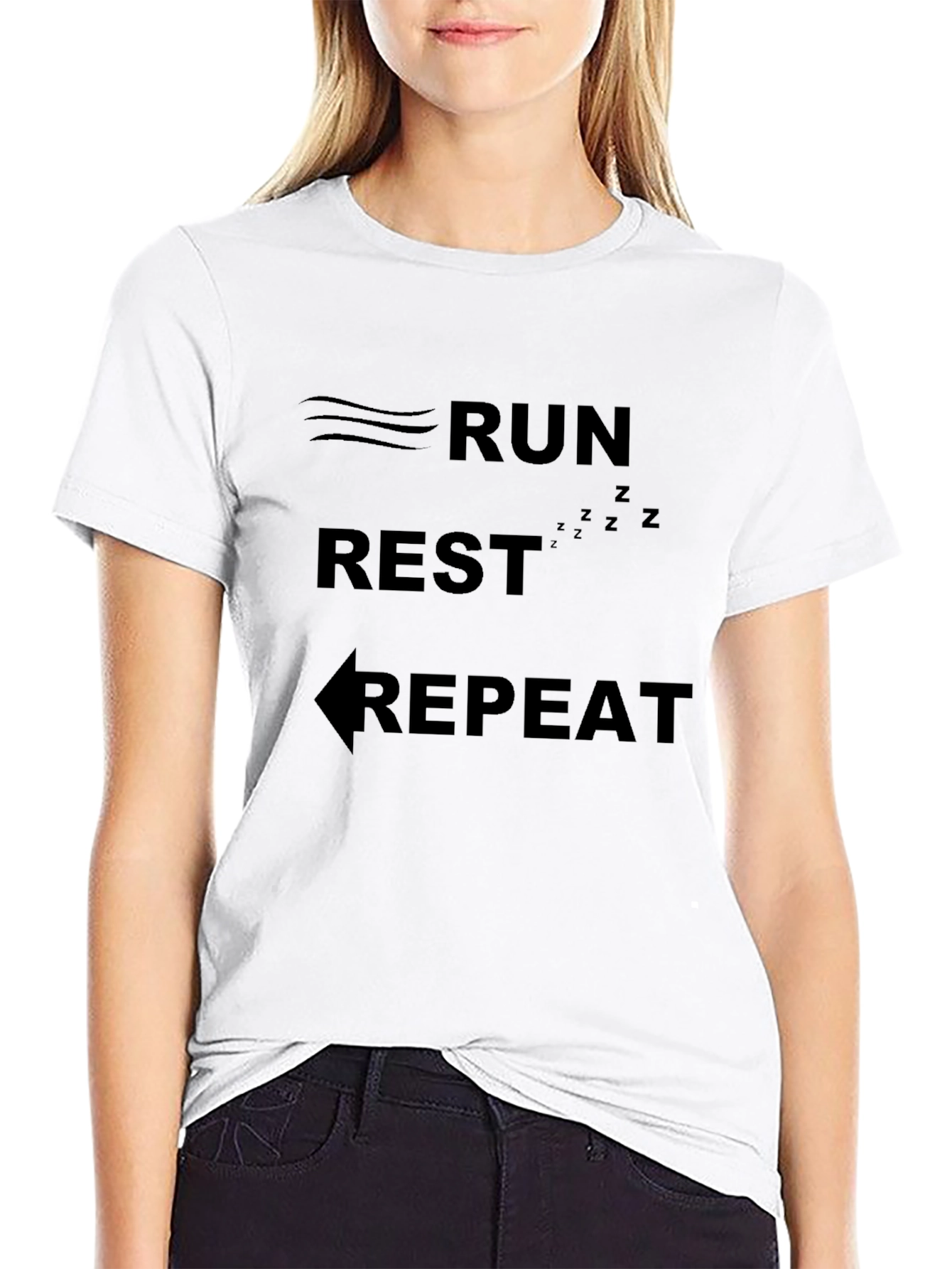Run Rest Repeat Black Graphic Tee