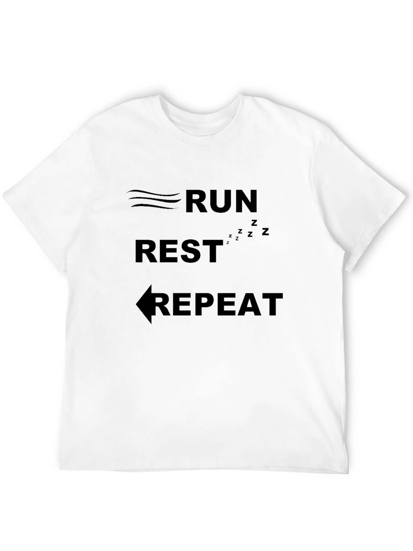 Run Rest Repeat Black Graphic Tee