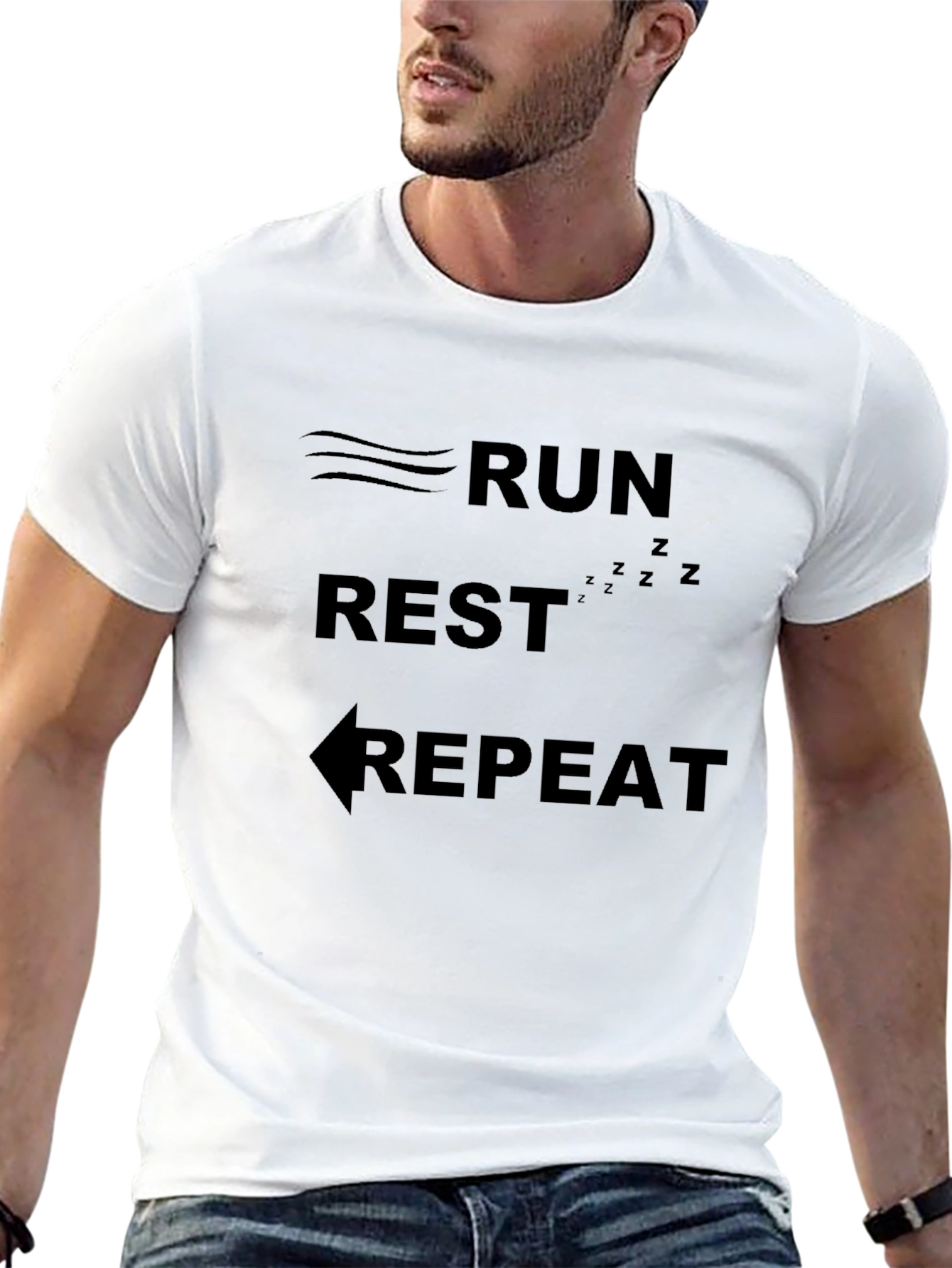 Run Rest Repeat Black Graphic Tee