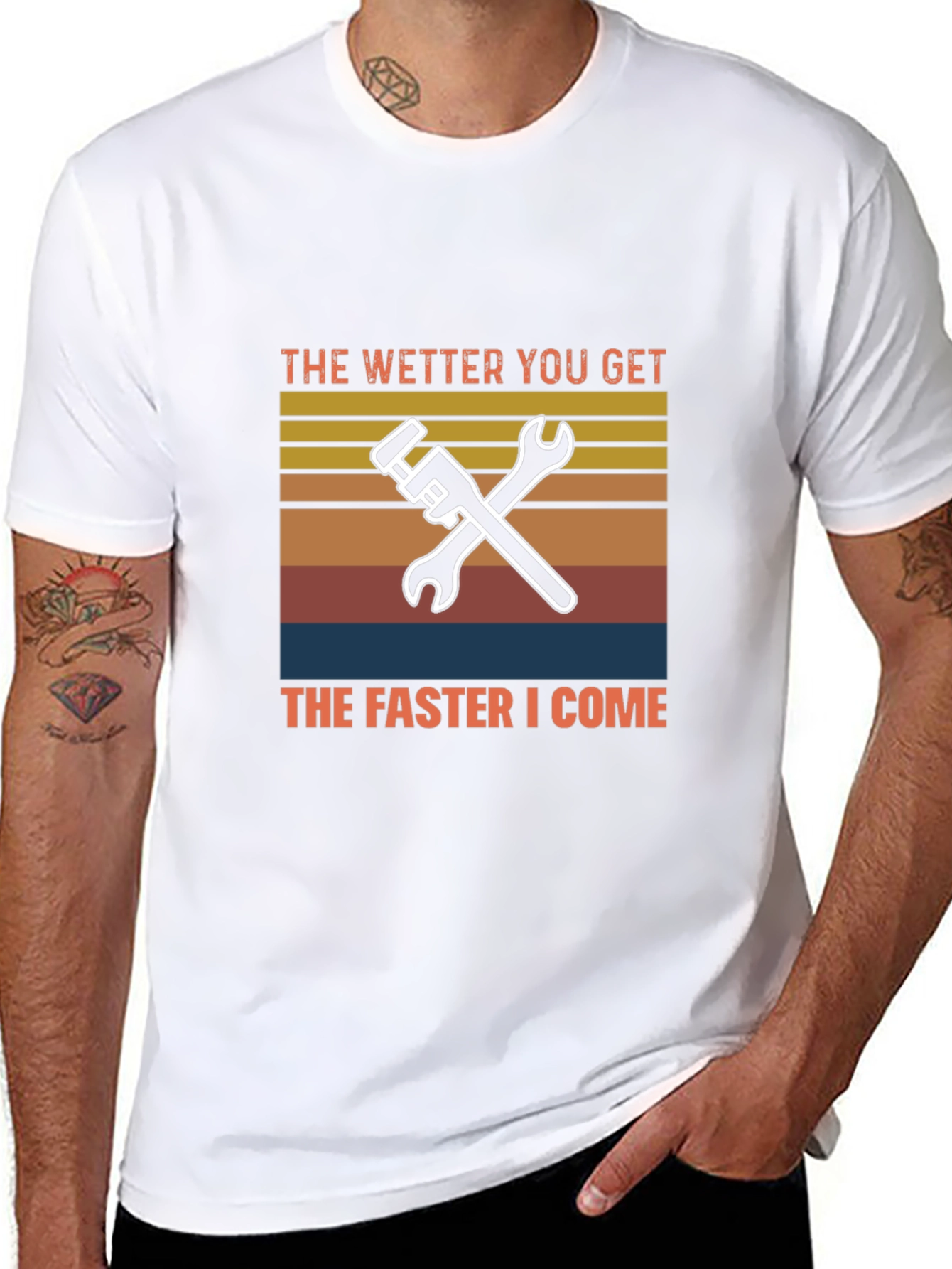 Wetter You Get T-Shirt Funny Plumber Mechanic Tee