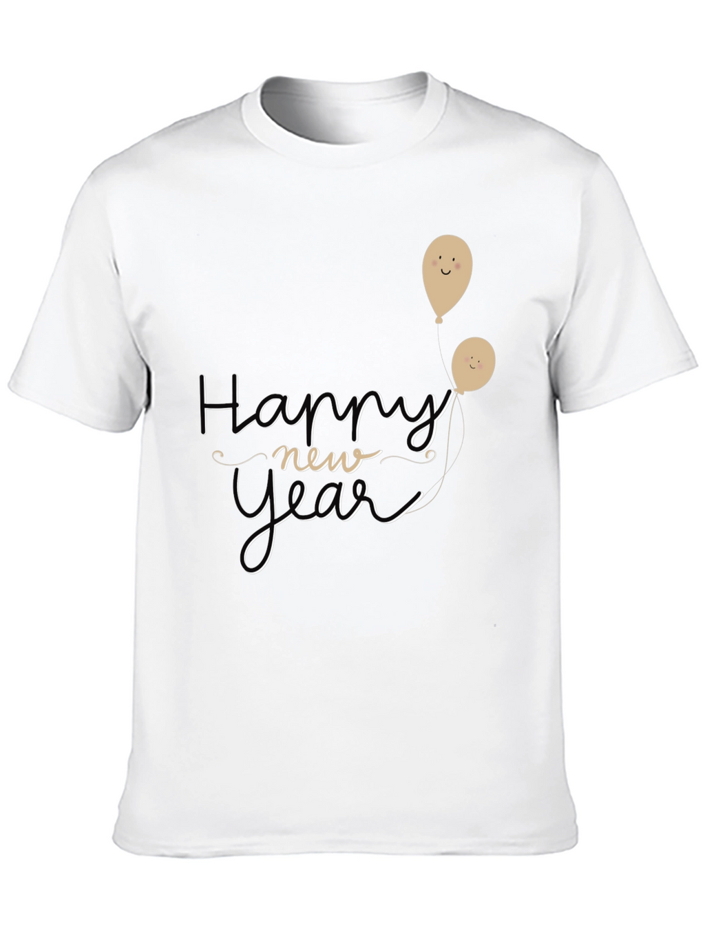 Happy New Year Graphic Tee - Black