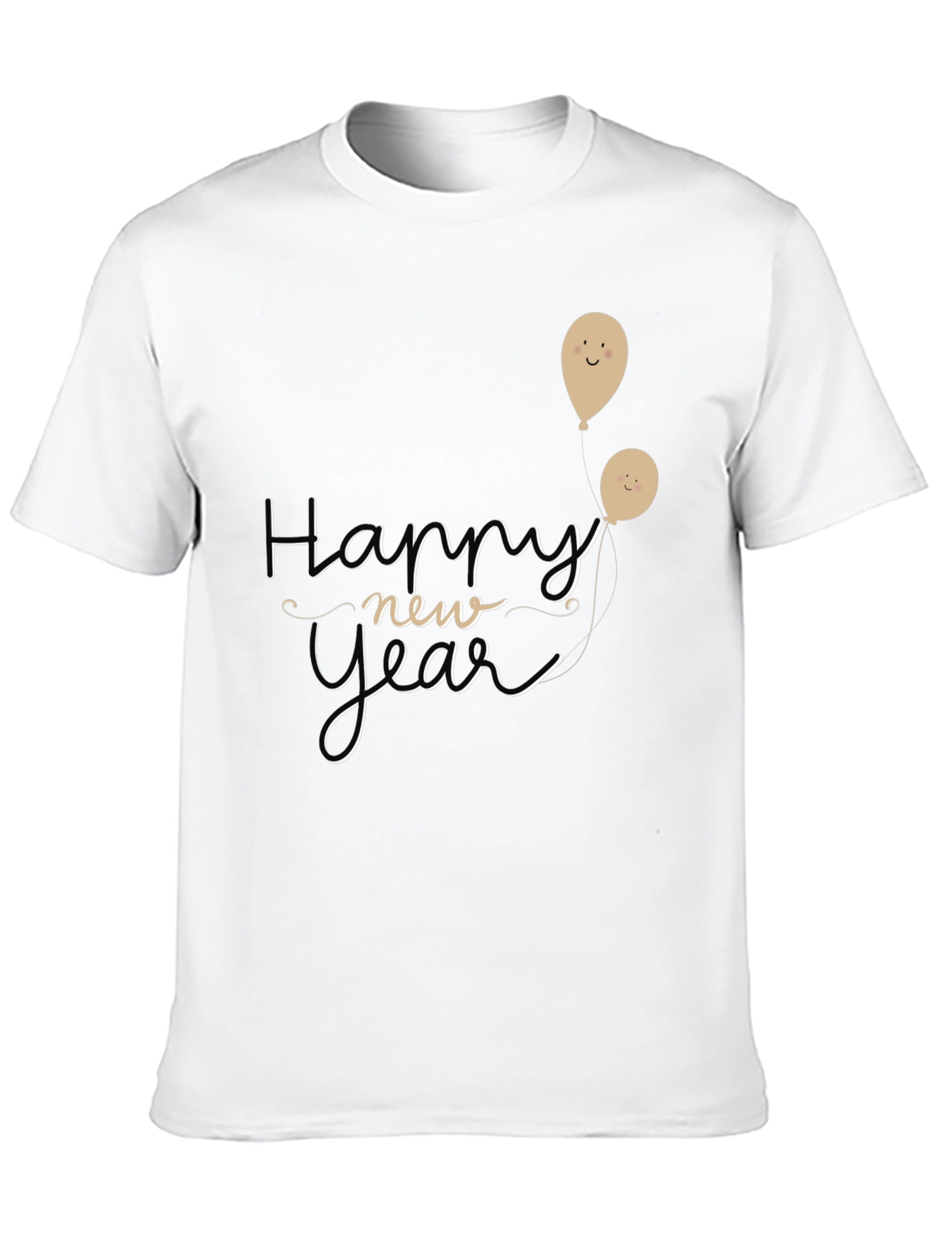 Happy New Year Graphic Tee - Black