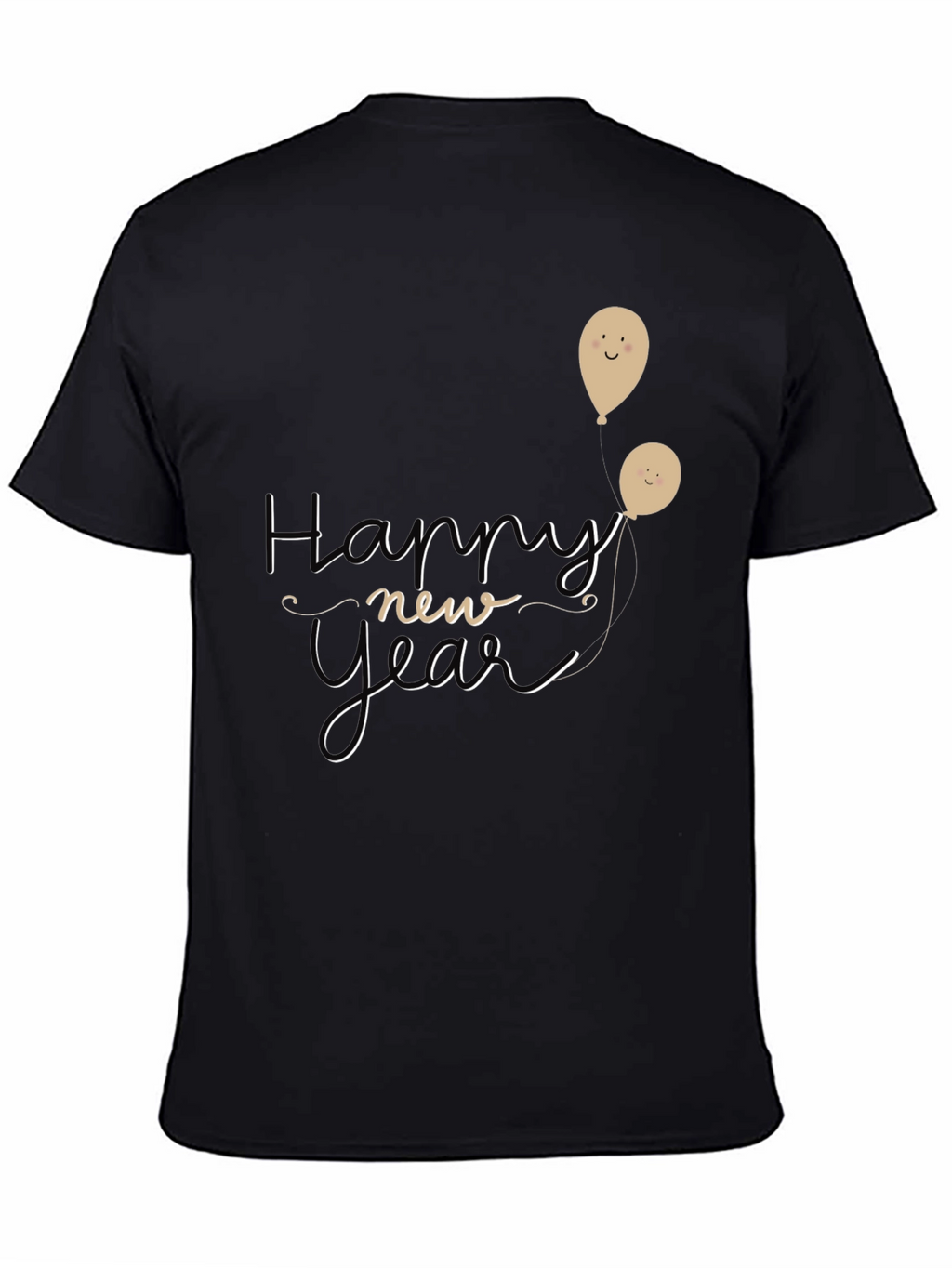 Happy New Year Graphic Tee - Black