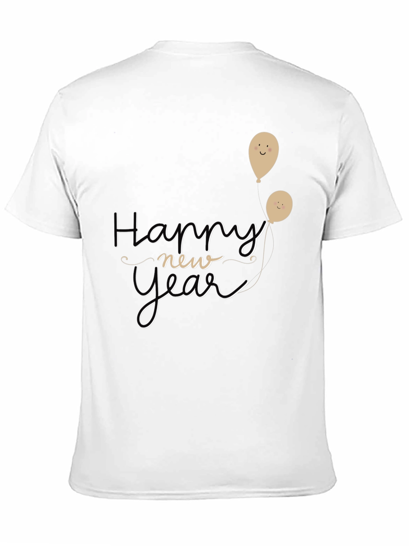 Happy New Year Graphic Tee - Black