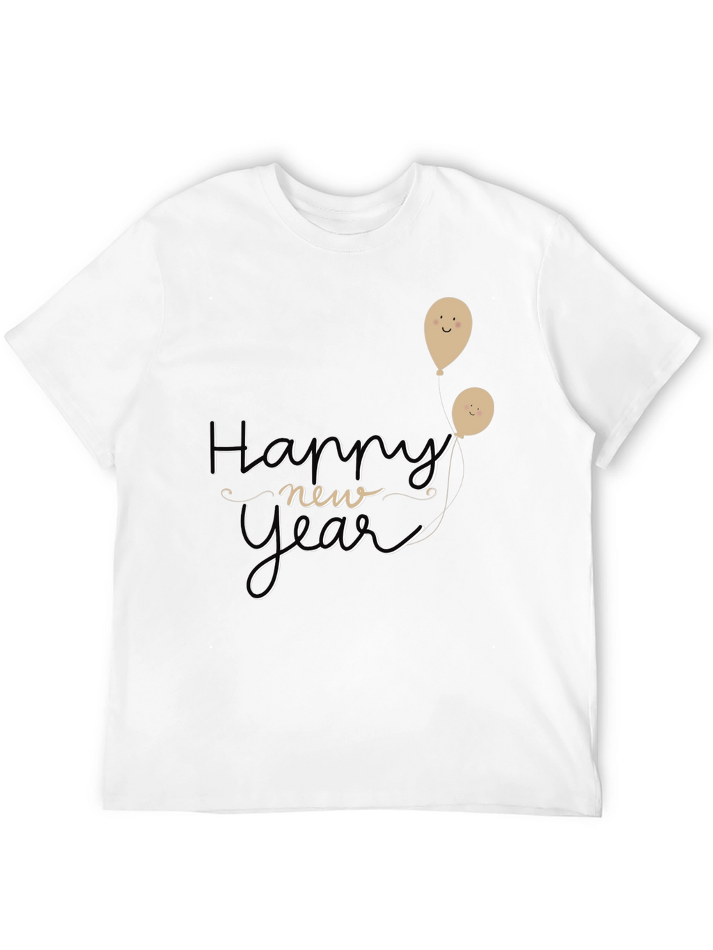 Happy New Year Graphic Tee - Black