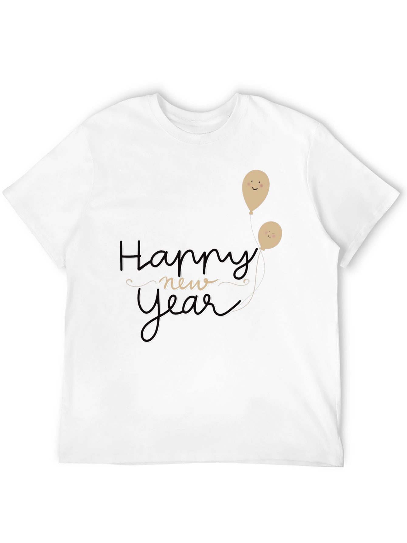 Happy New Year Graphic Tee - Black