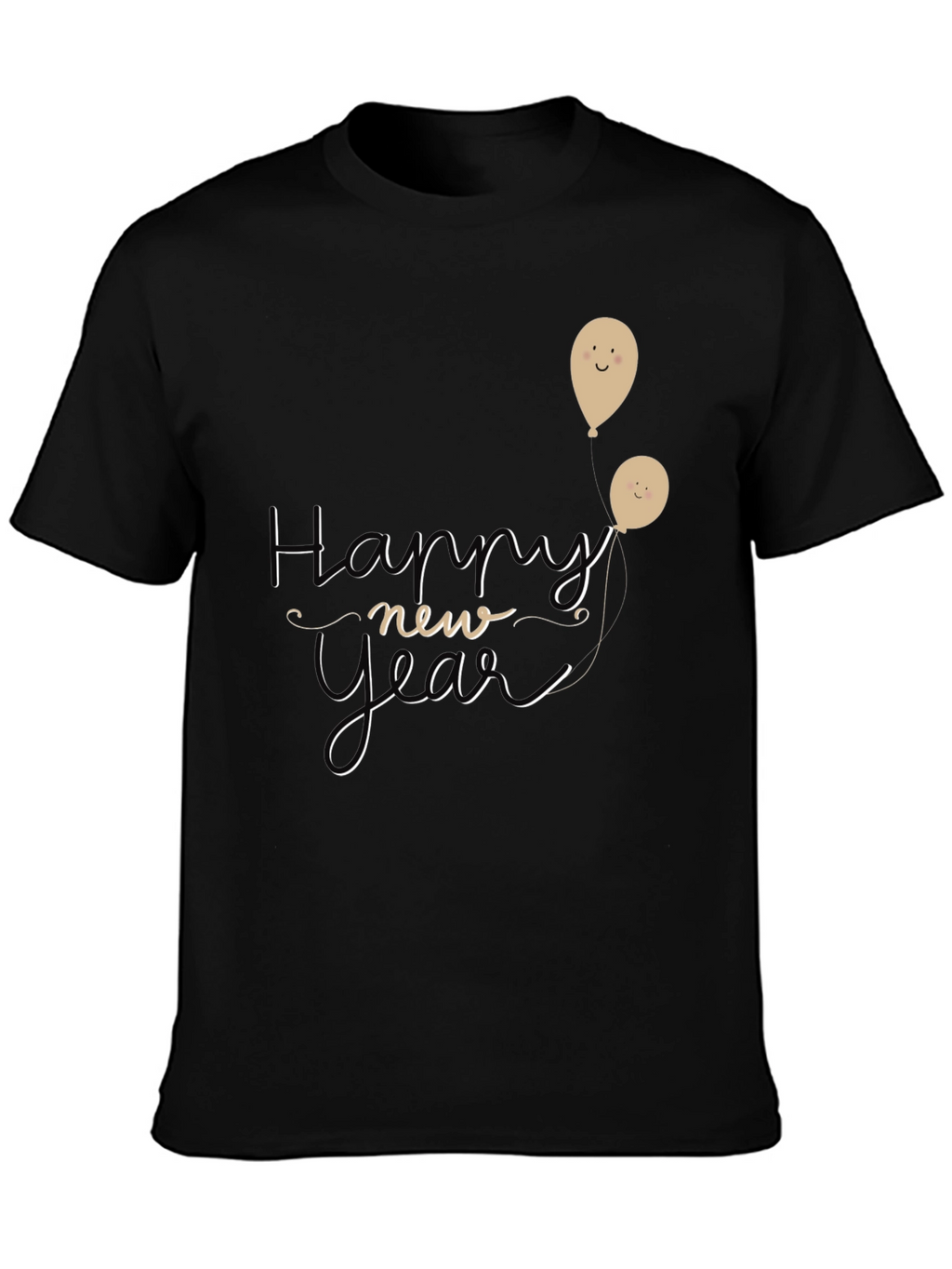 Happy New Year Graphic Tee - Black