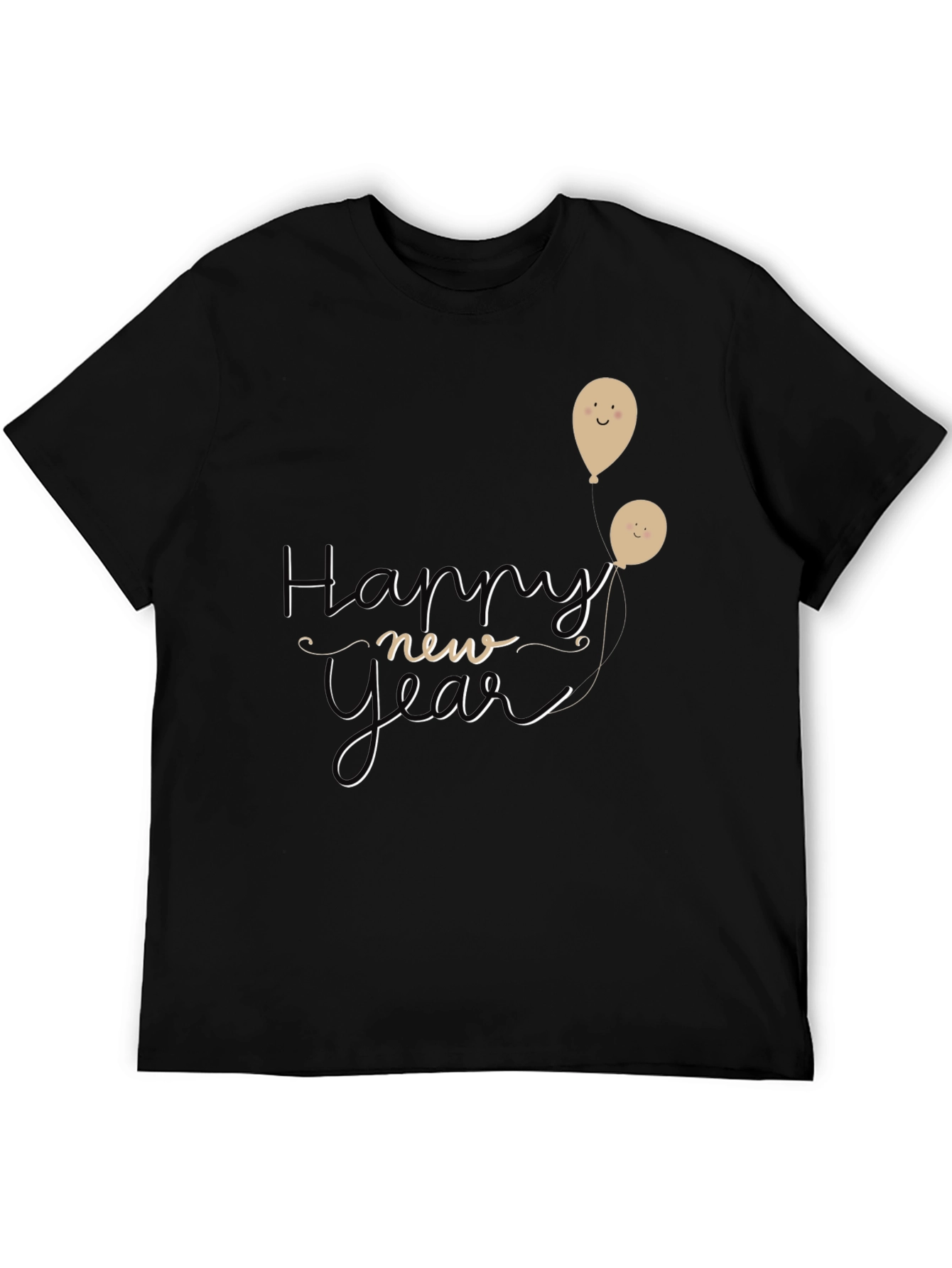 Happy New Year Graphic Tee - Black