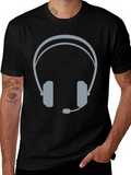 Gamer Headset Graphic T-Shirt - Black