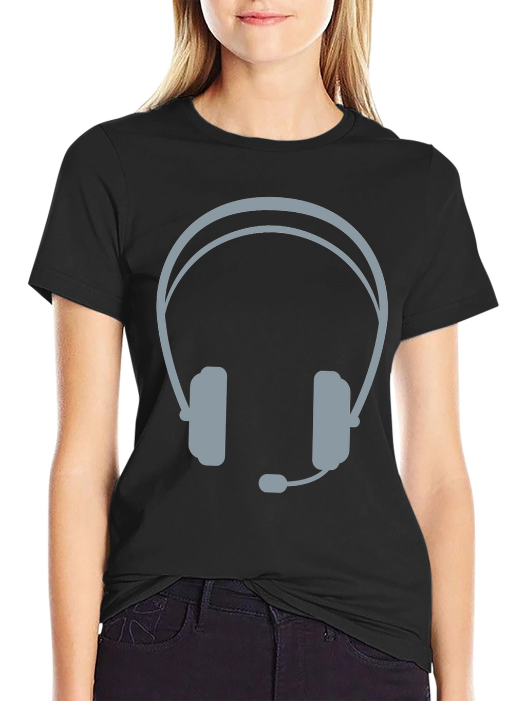 Gamer Headset Graphic T-Shirt - Black
