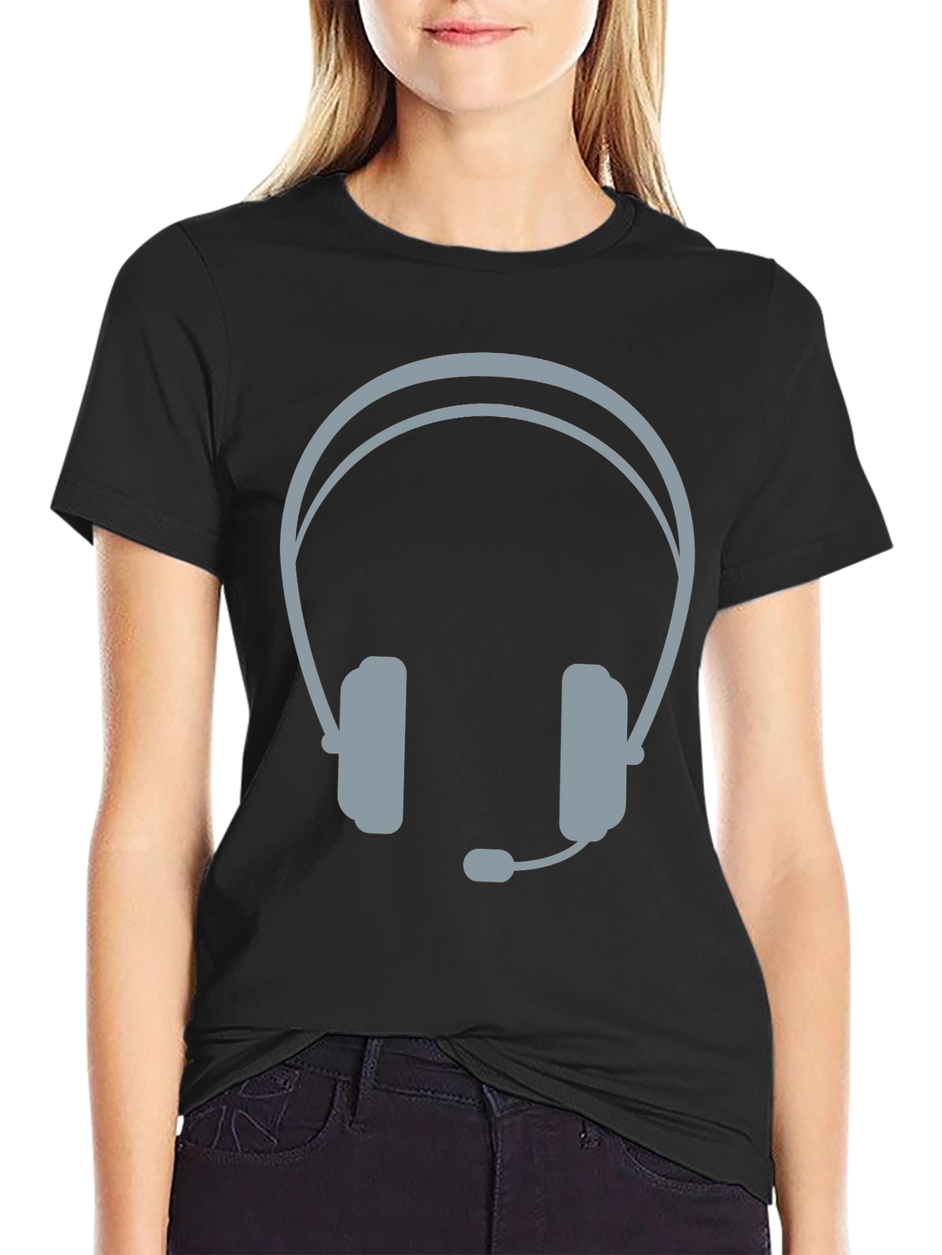 Gamer Headset Graphic T-Shirt - Black