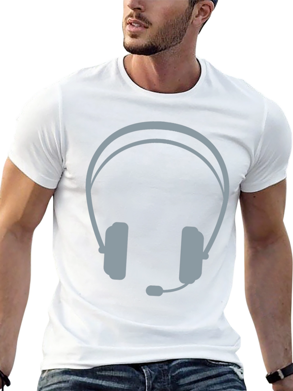Gamer Headset Graphic T-Shirt - Black