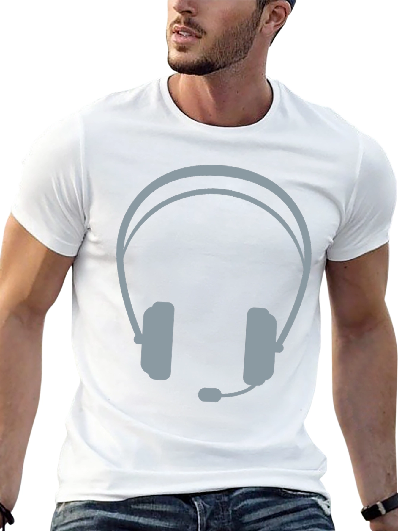 Gamer Headset Graphic T-Shirt - Black