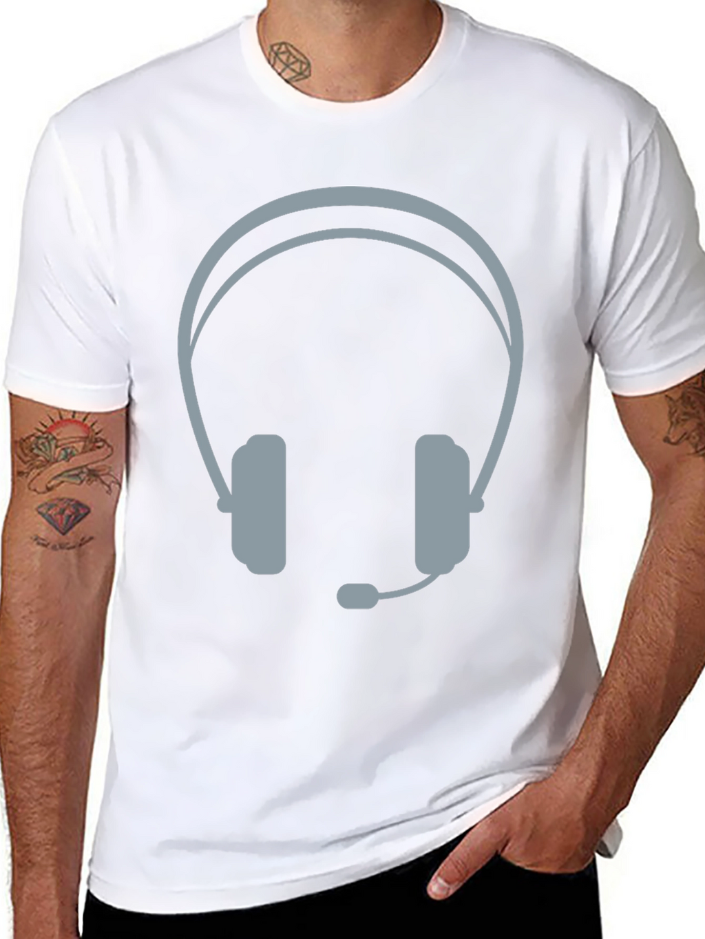 Gamer Headset Graphic T-Shirt - Black