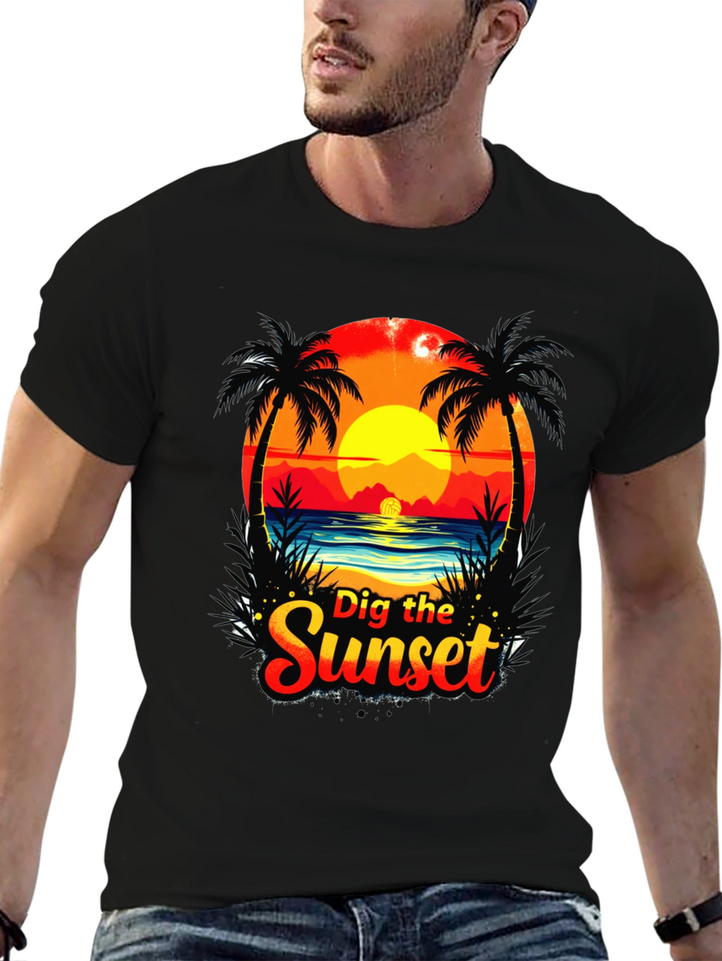 Dig the Sunset Graphic Tee - Beach Vibes