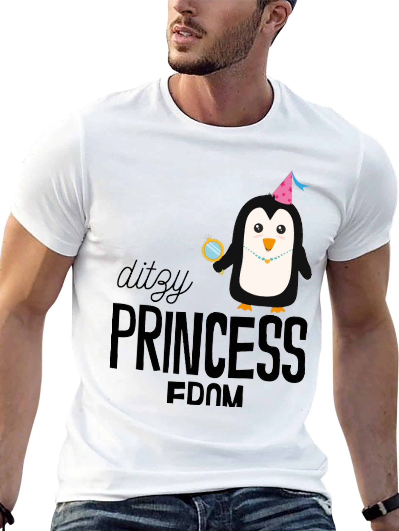 Dizzy Princess Penguin Black T-Shirt
