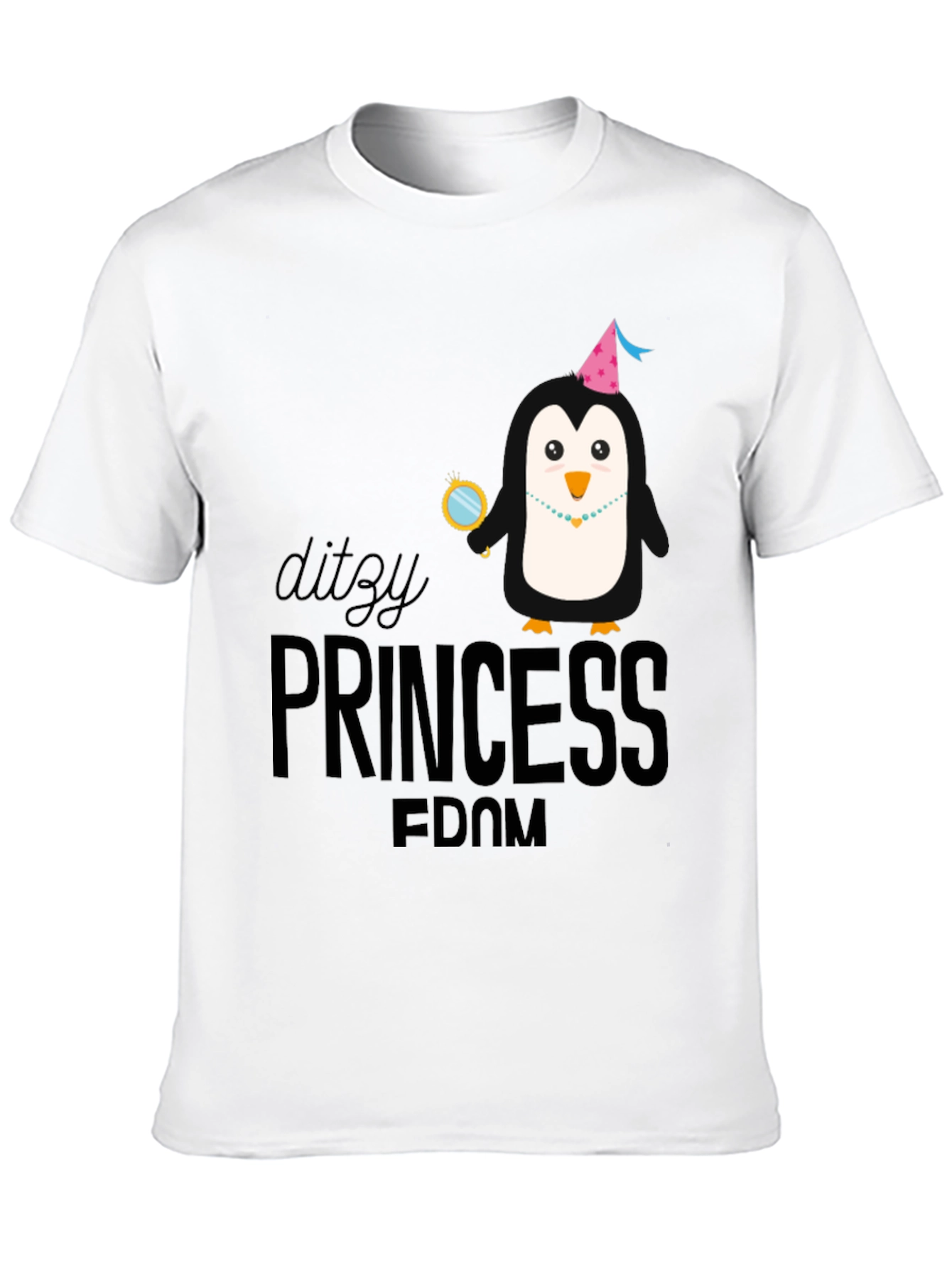 Dizzy Princess Penguin Black T-Shirt