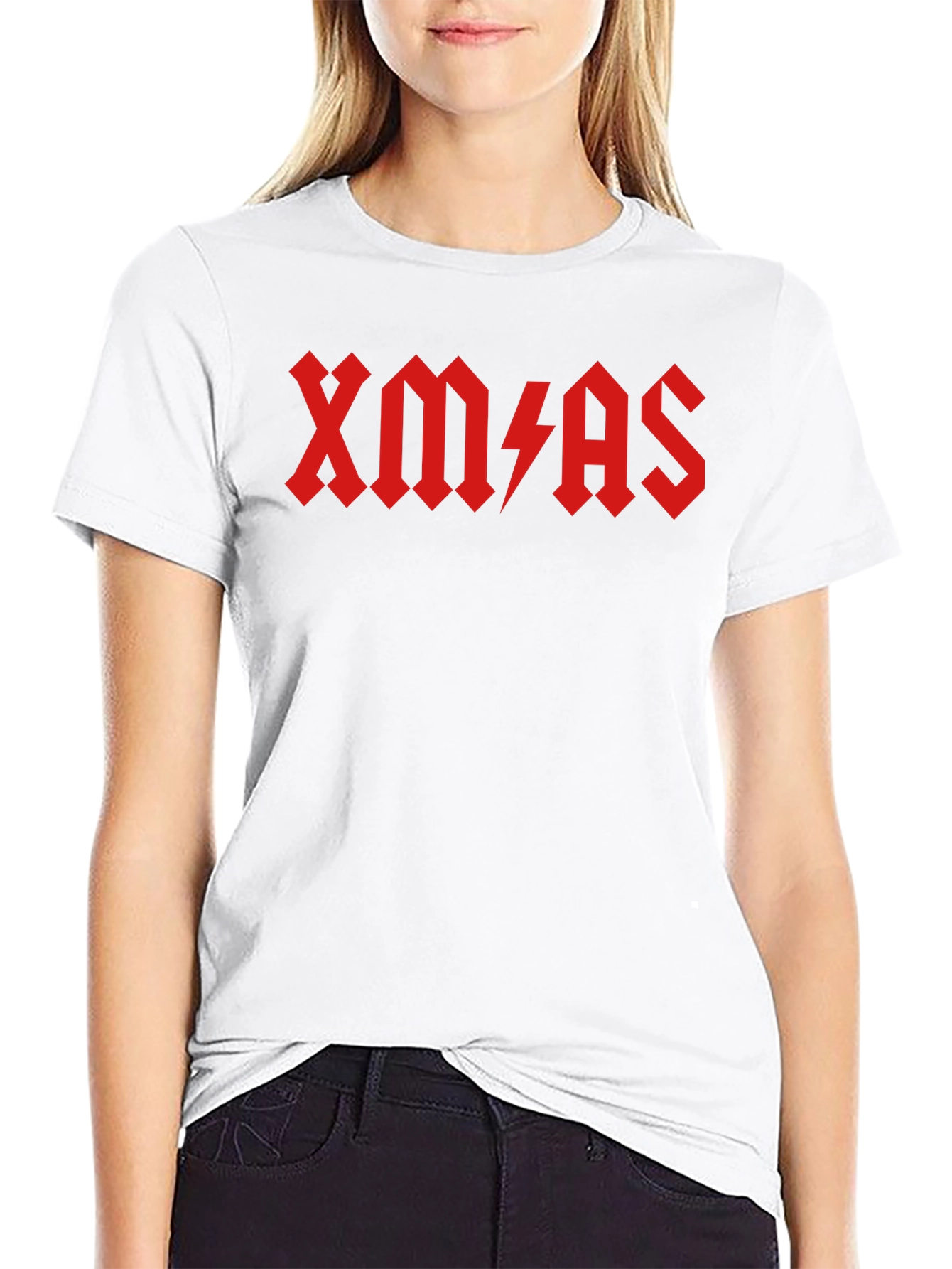XMAS AC/DC Style Black T-Shirt