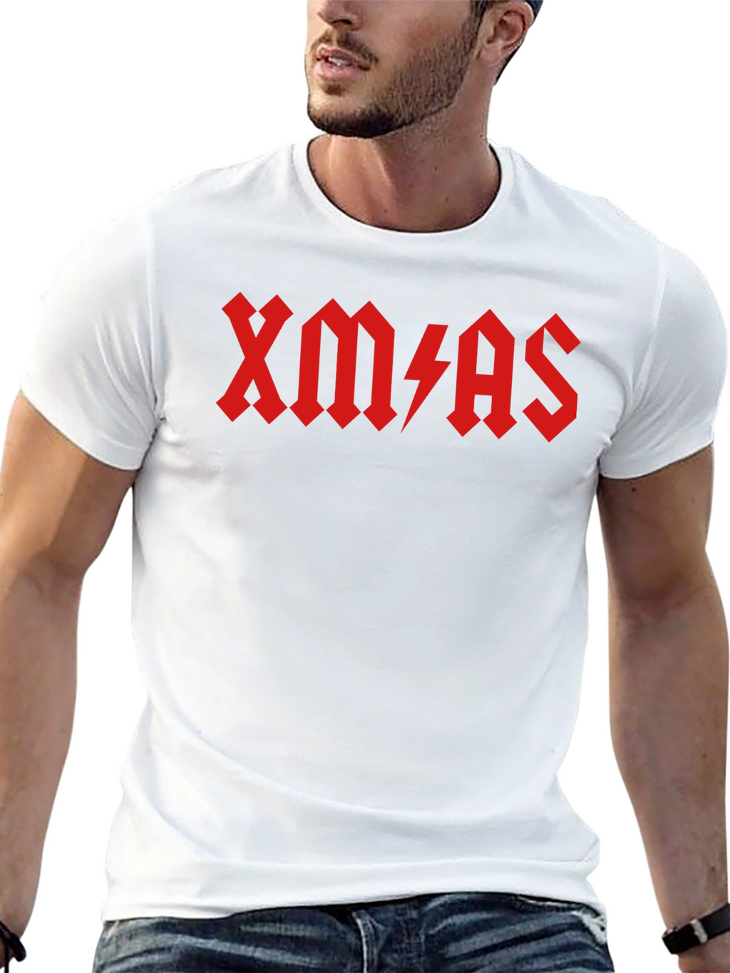 XMAS AC/DC Style Black T-Shirt