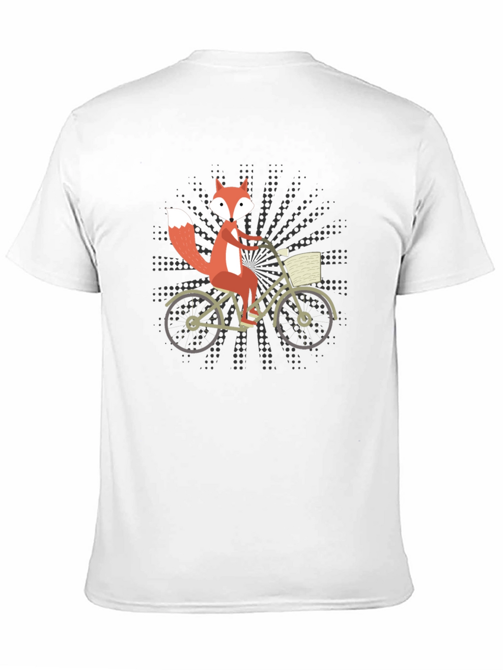 Fox on Bike Graphic Tee - Black Cotton T-Shirt