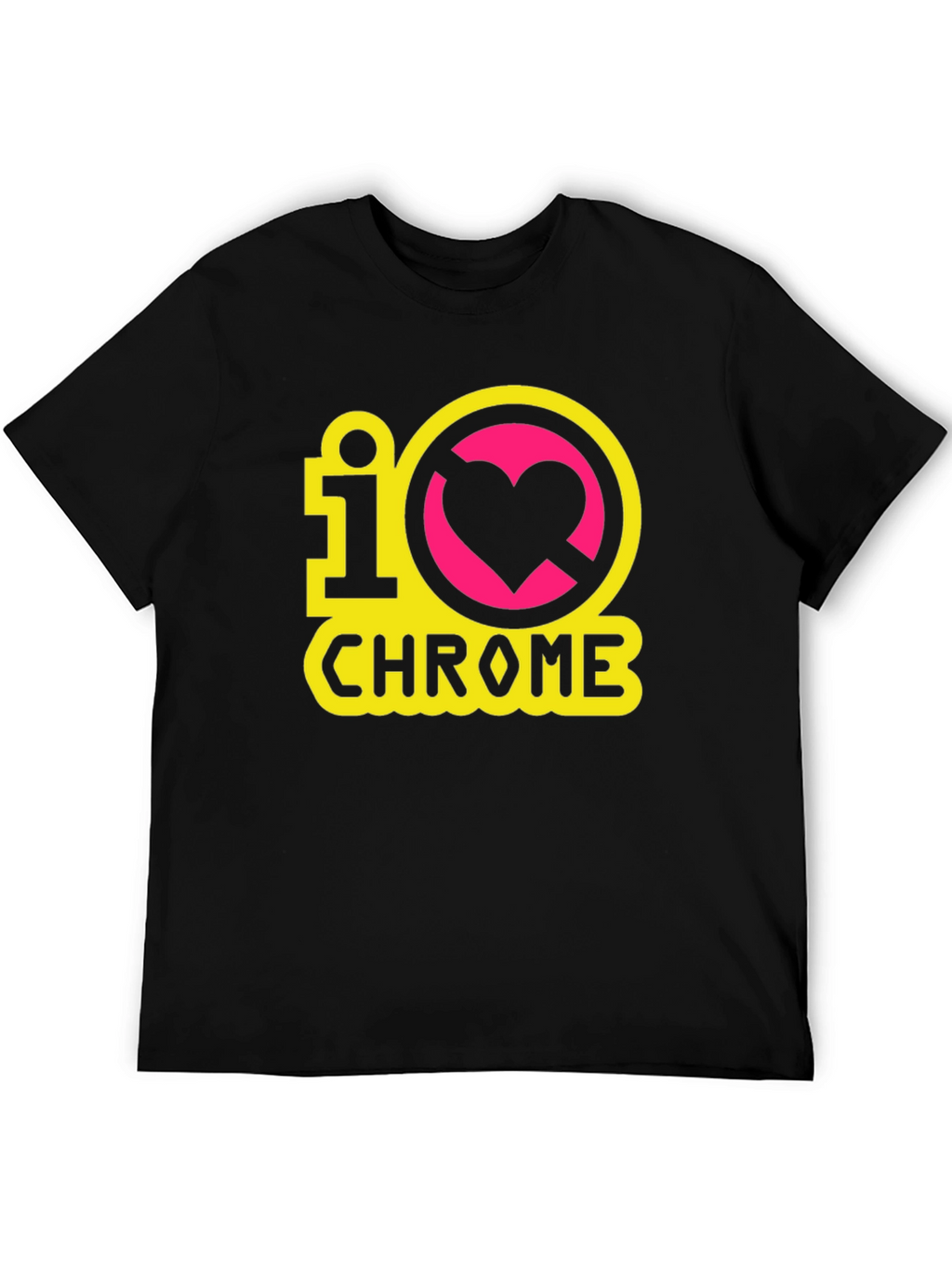 I Heart Chrome Black T-Shirt - Geeky Novelty Tee