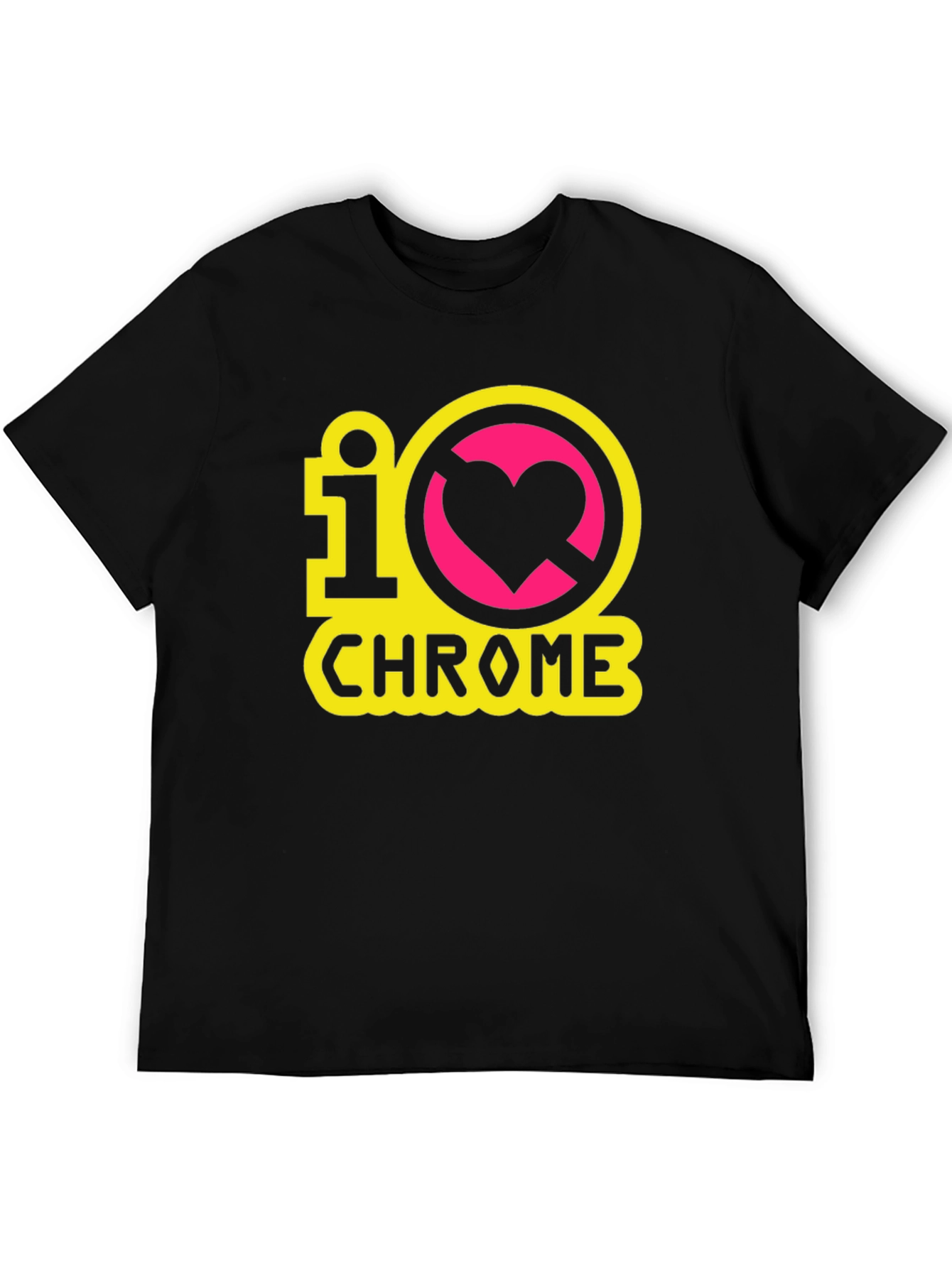 I Heart Chrome Black T-Shirt - Geeky Novelty Tee