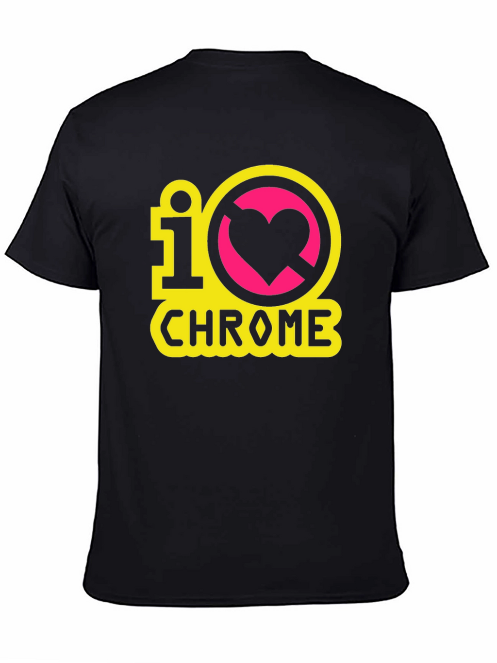 I Heart Chrome Black T-Shirt - Geeky Novelty Tee
