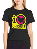 I Heart Chrome Black T-Shirt - Geeky Novelty Tee