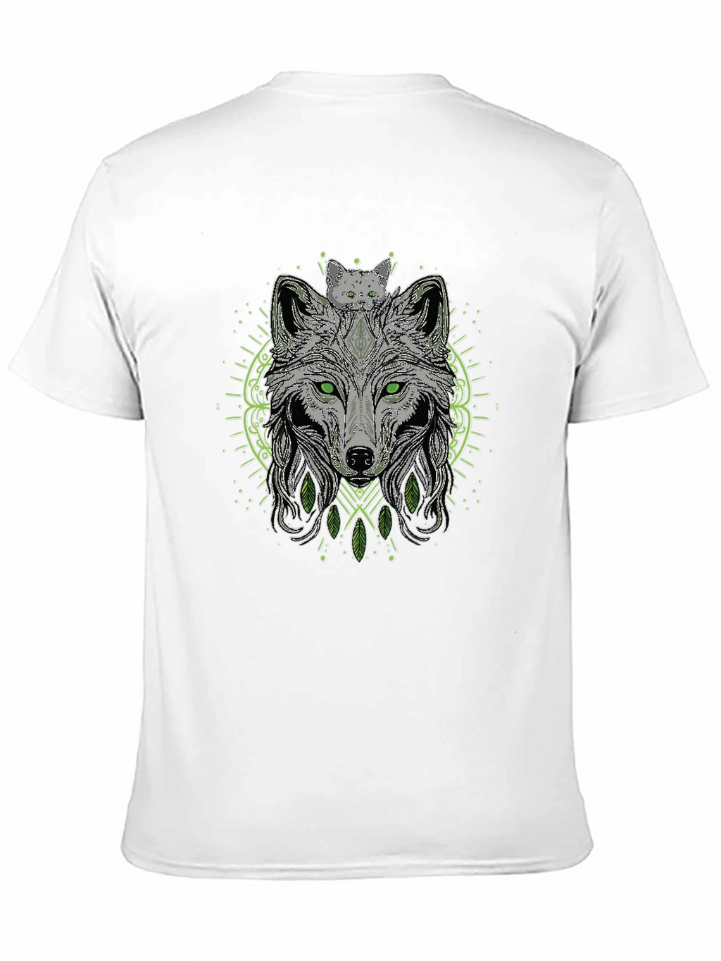 Wolf & Cat Graphic Tee - Black T-Shirt