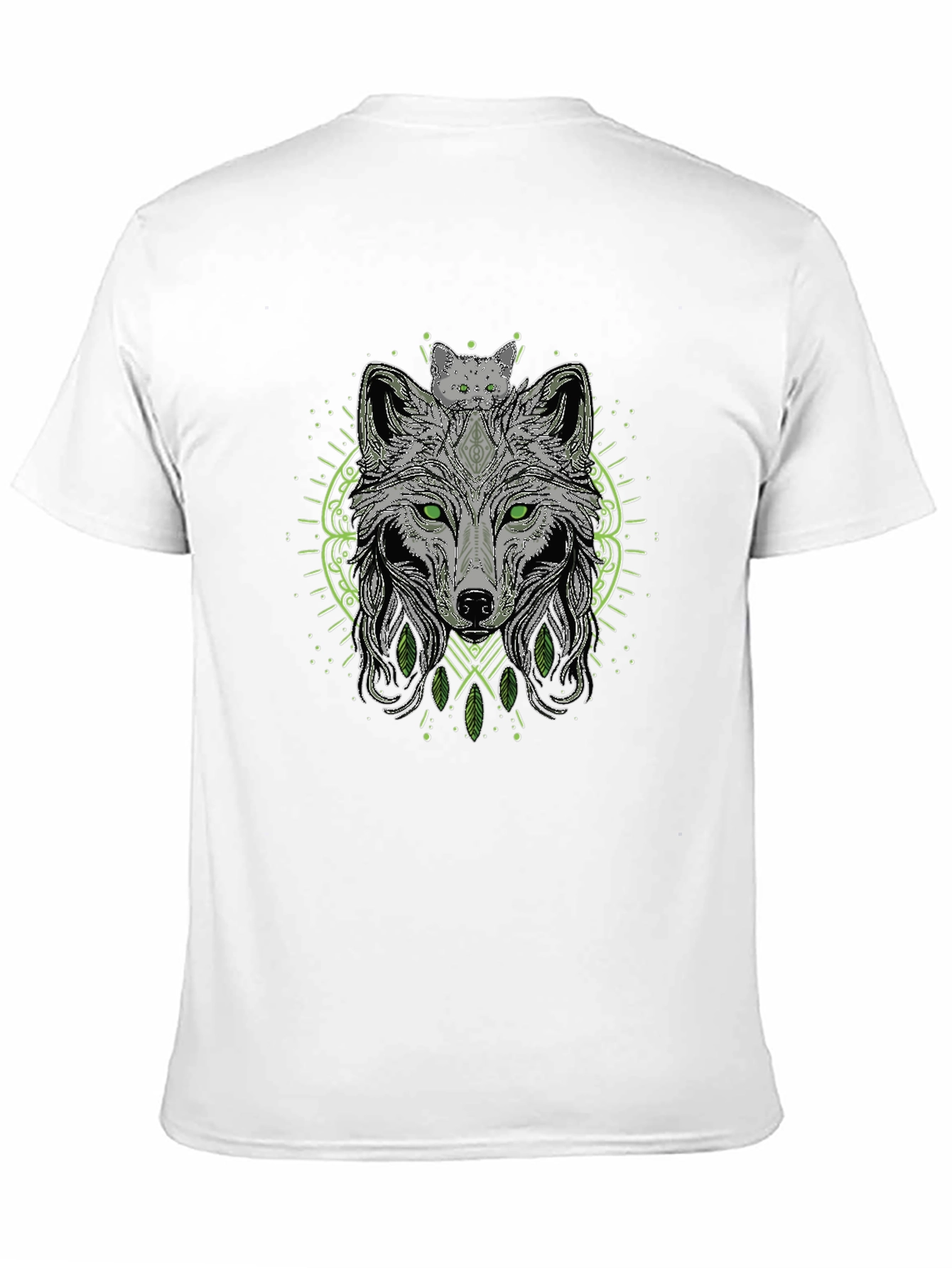 Wolf & Cat Graphic Tee - Black T-Shirt