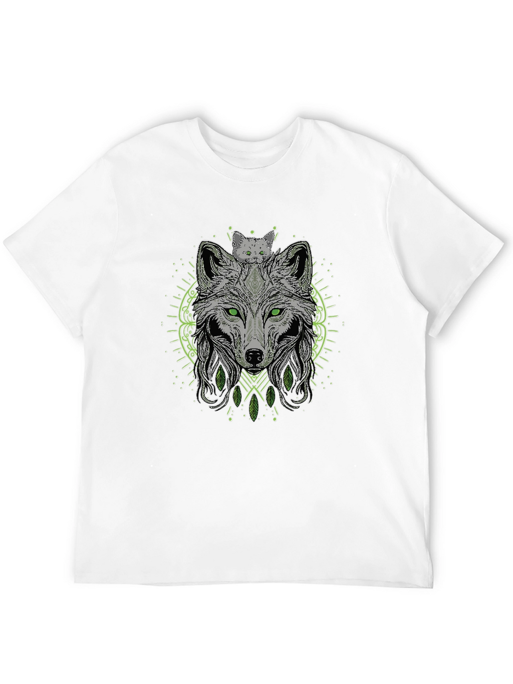 Wolf & Cat Graphic Tee - Black T-Shirt